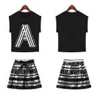 Set: Sequined Alphabet Print Short-Sleeve T-Shirt + Stripe A-Line Skirt от YesStyle.com INT Set: Sequined Alphabet Print Short-Sleeve T-Shirt + Stripe A-Line Skirt от YesStyle.com INT