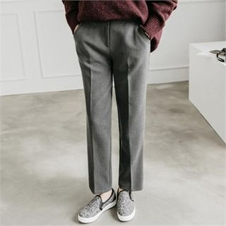 JOAMOM Brushed-Fleece Straight-Cut Pants