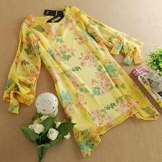 Dowisi Set: Floral Chiffon Dress + Slipdress