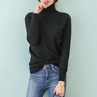 JUSTONE Turtle-Neck Colored Knit Top