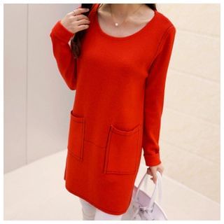 Jiuni Dual Pocket Long Sweater