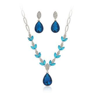 Best Jewellery Set: Rhinestone Drop Earrings + Necklace