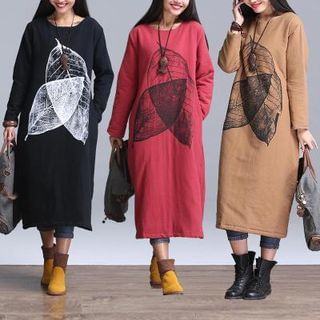 GLIT Long-Sleeve Print Dress