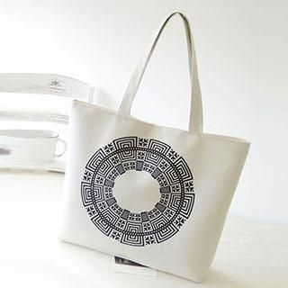 Aoba Printed Canvas Shopper Bag