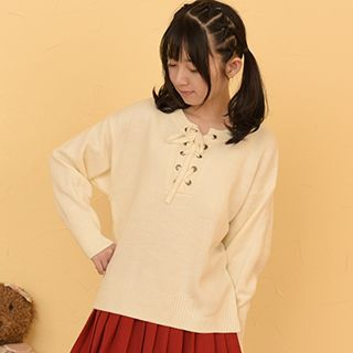 Moriville Lace-Up Sweater