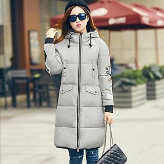 Neeya Appliqu  Hood Padded Coat