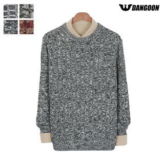 DANGOON Round-Neck M lange Cable-Knit Sweater