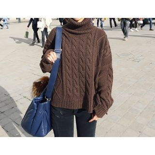 DANI LOVE Turtle-Neck Cable-Knit Sweater
