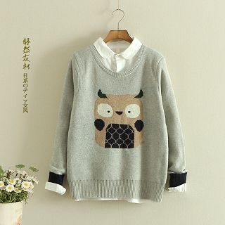 Storyland Owl-Accent Sweater