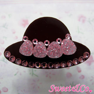 Sweet & Co. Sweet Pink Swarovski Crystal Strawberry Choco Hat Ring Silver - One Size