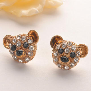 Fit-to-Kill Diamond Bear Earring  Gold - One Size