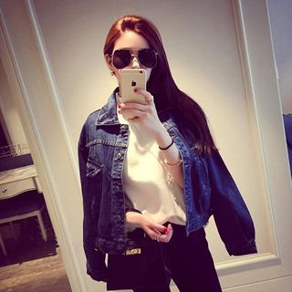 Angel Shine Loose-Fit Denim Jacket