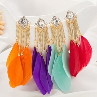 Sunset Hours Feather Drop Earrings