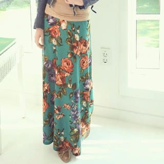 Floral-Print Maxi Skirt