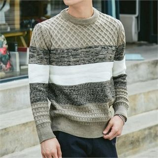 STYLEMAN Color-Block Knit Top