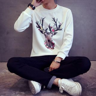 Jazzcool Deer Print Sweatshirt