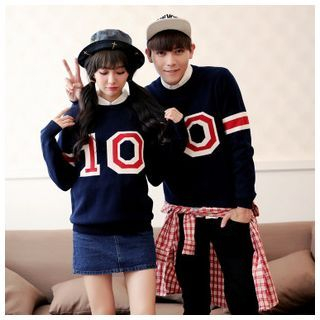 Simpair 10 Print Couple Sweater