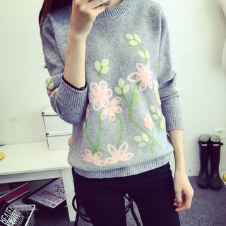 Fiori Flower Embroidered Sweater