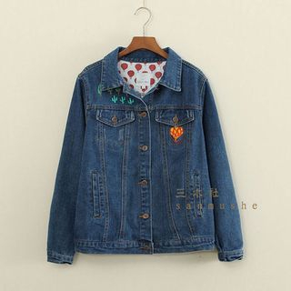 Mushi Embroidered Denim Jacket