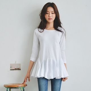 JUSTONE Long-Sleeve Godet-Hem Top