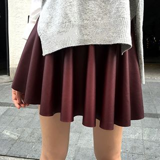 NANA Stockings A-Line Faux Leather Skirt