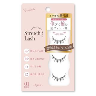 BN - Vivias Extendable False Eyelashes 01 Rich - 3 pairs