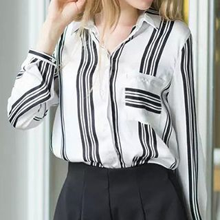 BOHIN Striped Chiffon Shirt