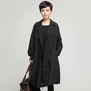 OnceFeel Drawstring Trench Coat