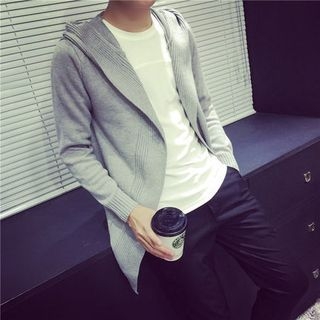 Bestrooy Open Front Hooded Long Knit Jacket