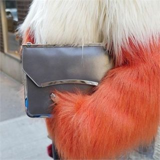 LIPHOP Faux-Leather Clutch with Shoulder Strap