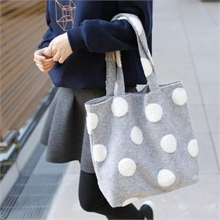 Styleberry Polka-Dot Wool Blend Shopper Bag