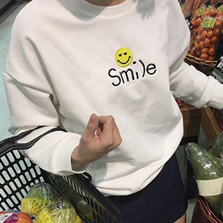 Eva Fashion Embroidered Smiie Face Pullover