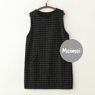 Meimei Sleeveless Plaid Dress