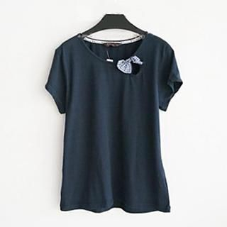 Polaris Short-Sleeve Bow-Accent T-Shirt
