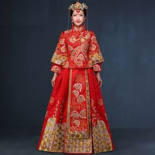 Luxury Style Embroidered 2-Piece Wedding Cheongsam