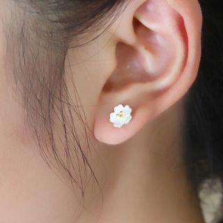 Dara 925 Sterling Silver Flower Stud Earrings