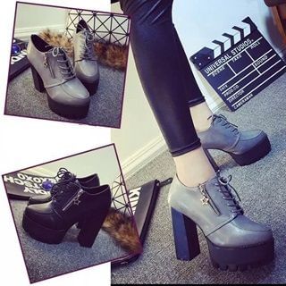 Lynnx Lace-Up Chunky-Heel Boots