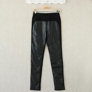 SO Central Faux Leather Front Panel Legging