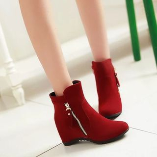 Shoes Galore Hidden Wedge Ankle Boots