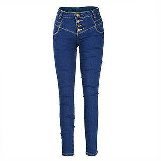 Flore Buttoned Skinny Jeans