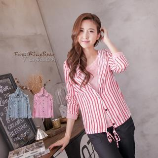 RingBear Striped Hooded Blouse