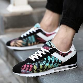 Hipsteria Floral Patterned Color-Block Sneakers