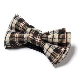 YesStyle M Plaid Double Bow Tie Brown and Black - One Size