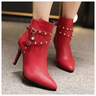 Anran Studded High-heel Ankle Boots