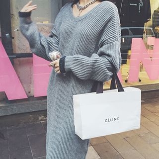 Athena Contrast-Trim Long Sweater