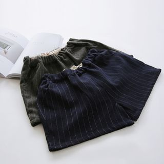 Bonbon Elastic-Waist Striped Shorts