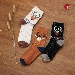 Socka Deer-Print Wool Socks
