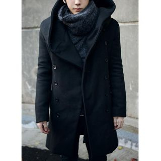 Bay Go Mall Hooded Double-Breasted Coat