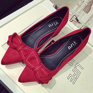 MXBoots Bow-Accent Pointy Block Heels