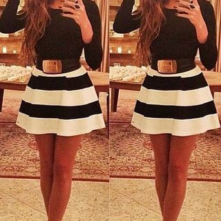 Onayaya Long-Sleeve Striped Dress